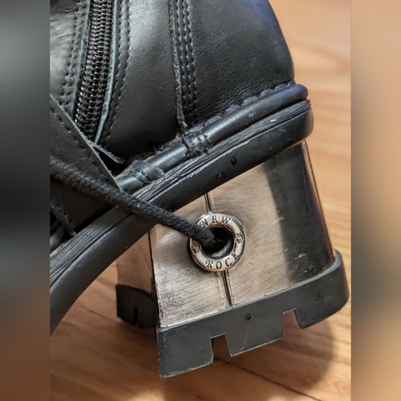 New Rock leather Biker heeled boots M-373-S1 - Picture 2 of 9